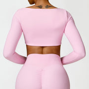 Crop top cu maneca lunga Blush Vibe