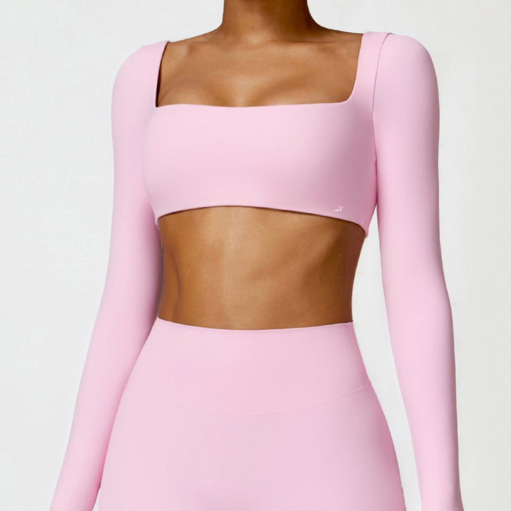 Crop top cu maneca lunga Blush Vibe