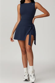 Salopeta scurta Navy Bow